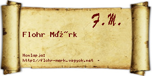 Flohr Márk névjegykártya